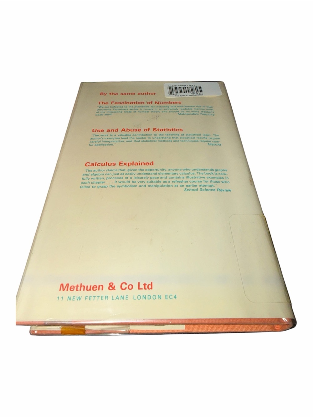 The Spell of Mathematics - W. J. Reichmann Vintage 1967 Hardcover Methuen - Picture 2 of 2